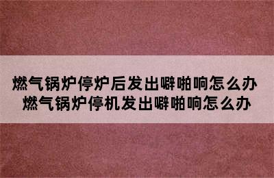 燃气锅炉停炉后发出噼啪响怎么办 燃气锅炉停机发出噼啪响怎么办